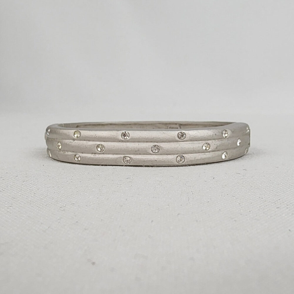 Butler Matt Silver Rhinestone Hinge Bracelet - Picture 2 of 8